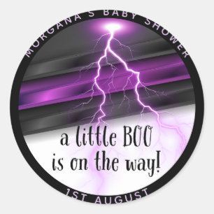 Sticker Rond Goth Purple Black Halloween Baby shower d'événemen