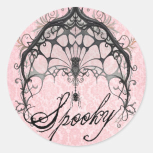 Sticker Rond Goth Spider Web Halloween Éffrayant Halloween