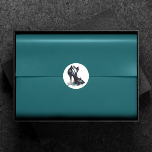 Sticker Rond Goth Vogue   Brasage Turquoise et talon haute de S