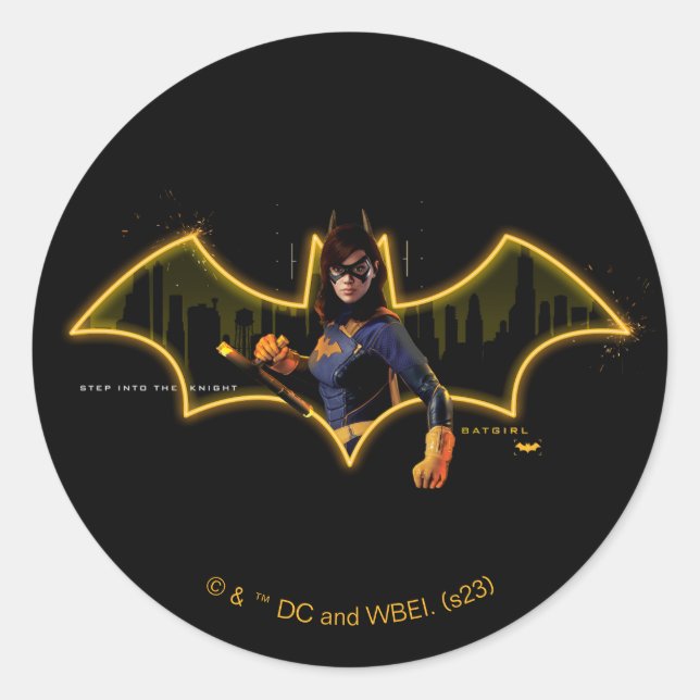 Sticker Rond Gotham Knights Batgirl en logo (Devant)