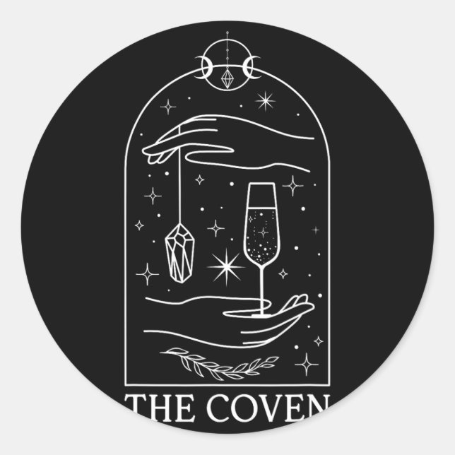 Sticker Rond Gothique Cuisine Coven Bride Tarot Correspondant B (Devant)