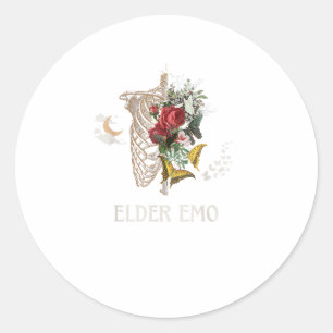 Sticker Rond Gothique Drôle Emo Aîné Cottagecore Gobl Plus Âgé