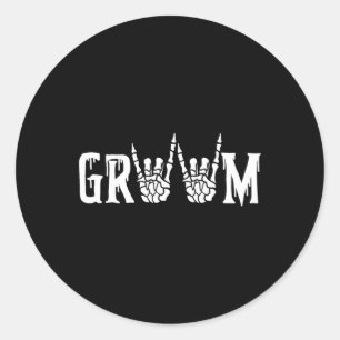 Sticker Rond Gothique Squelette Mariage de chambre juste marié 