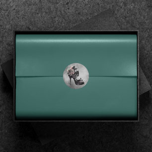 Sticker Rond Gothique Vogue   Muet Pastel Rose de la mode Stile