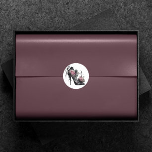 Sticker Rond Gothique Vogue   Muet Pastel Rose de la mode Stile
