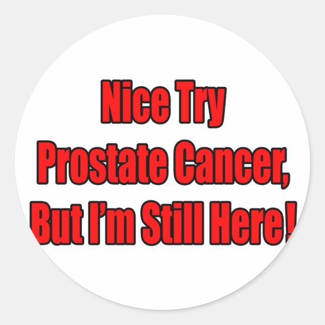 Sticker Rond Goûtez Le Cancer De La Prostate. (Devant)
