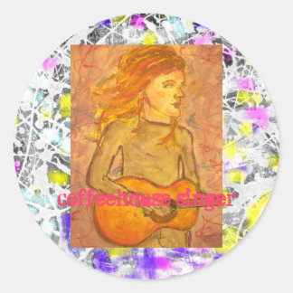 Sticker Rond goutte de chanteur de cafeehouse