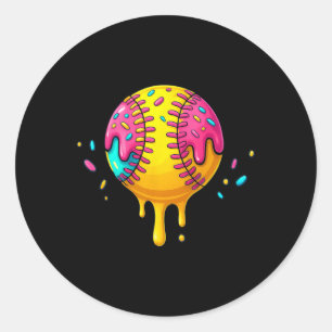 Sticker Rond Goutte de glace avec paillettes Dégoulinade douce