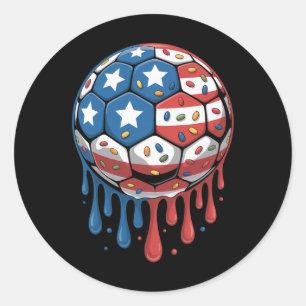 Sticker Rond Goutte de glace hommes femmes jeu drapeau américai