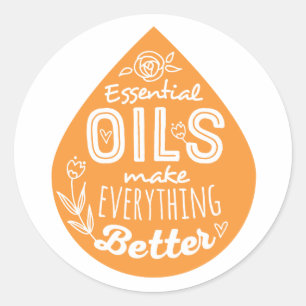Sticker Rond Goutte d'huile essentielle d'orange sauvage