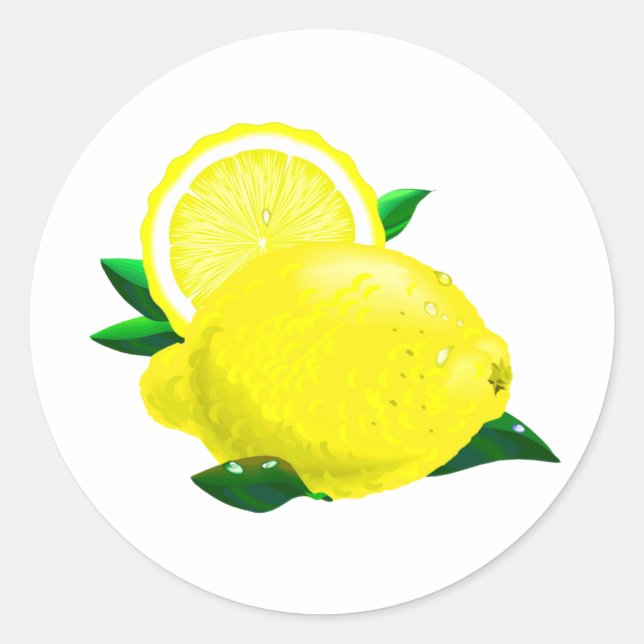 Sticker Rond Gouttes de citron (Devant)
