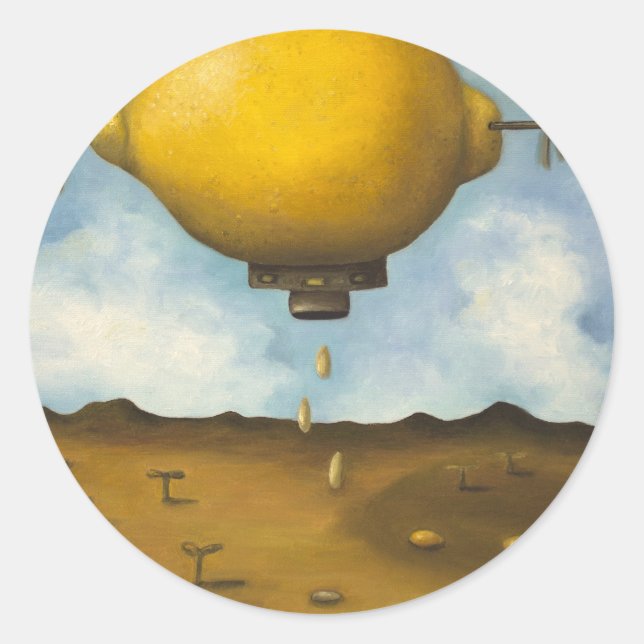 Sticker Rond Gouttes de citron (Devant)