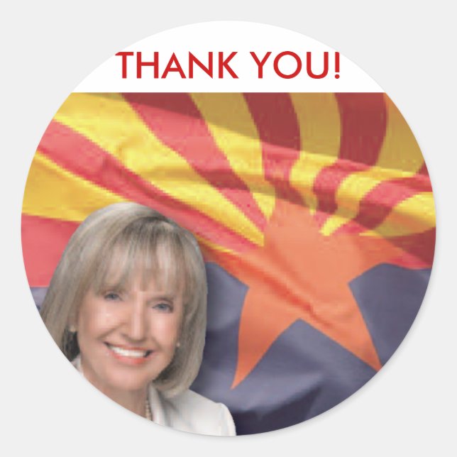 Sticker Rond Gouverneur de l'Arizona Jan Brewer (Devant)