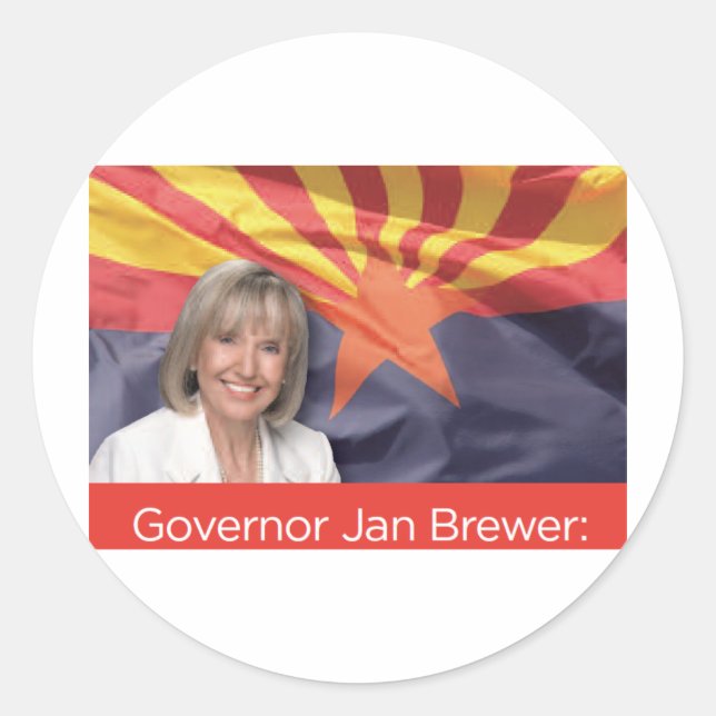 Sticker Rond Gouverneur Jan Brewer (Devant)