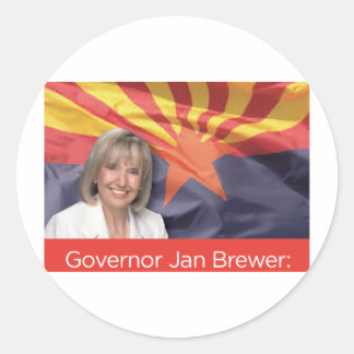 Sticker Rond Gouverneur Jan Brewer