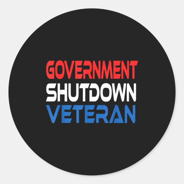 Sticker Rond Government Shutdown Veteran  (Devant)