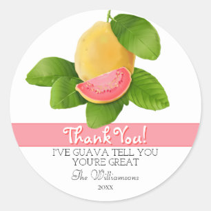 Sticker Rond Goyave Fruit Tropical Merci