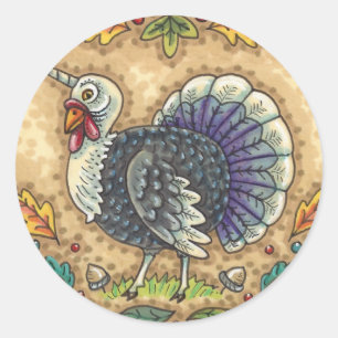 STICKER ROND GRÂCE À L'UNICORN TURQUIE, IMAGINAIRE WHIMSICAL