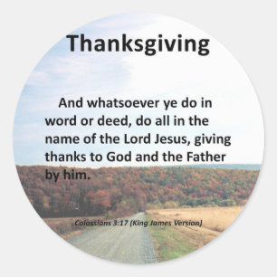 Sticker Rond Grâce au 3h17 de Colossians de thanksgiving de