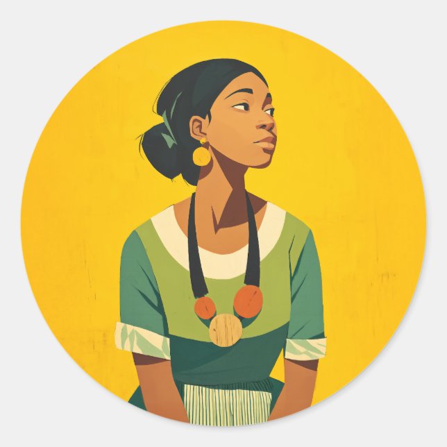 Sticker Rond Grace en vert et or (Devant)