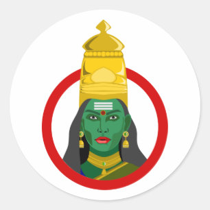 Sticker Rond Grâce et pouvoir : Bénédiction de la déesse Meenak