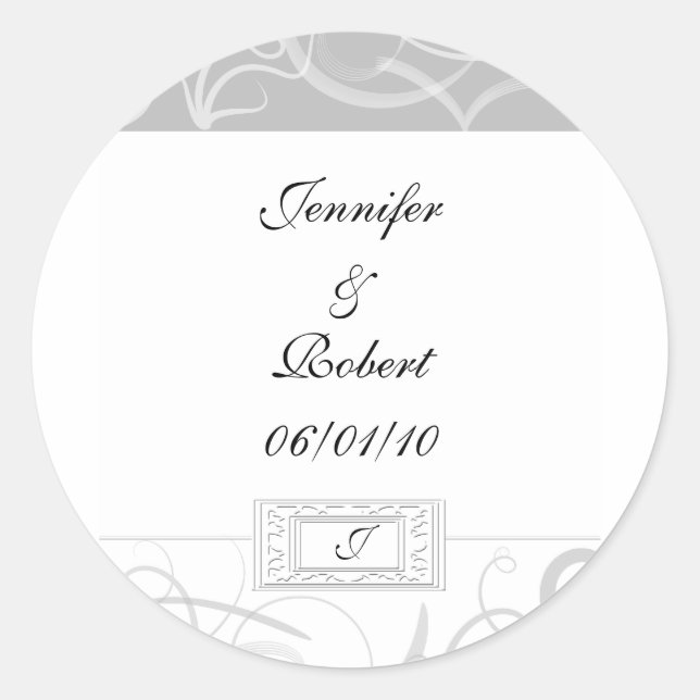 Sticker Rond Grace : Flèches dramatiques en gris et blanc (Devant)