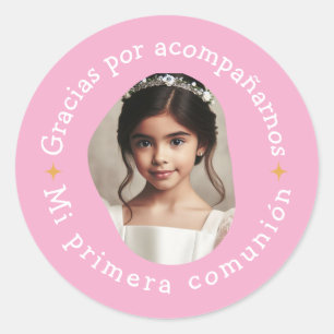 Sticker Rond Gracias por acompañarnos mi primera comunión foto