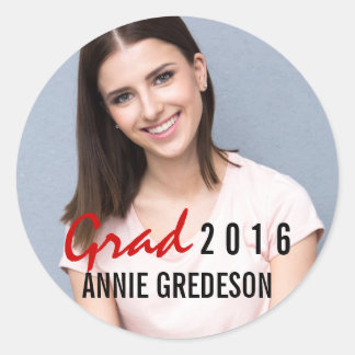 Sticker Rond Grad 2016 écrit à la main photo de graduation mode