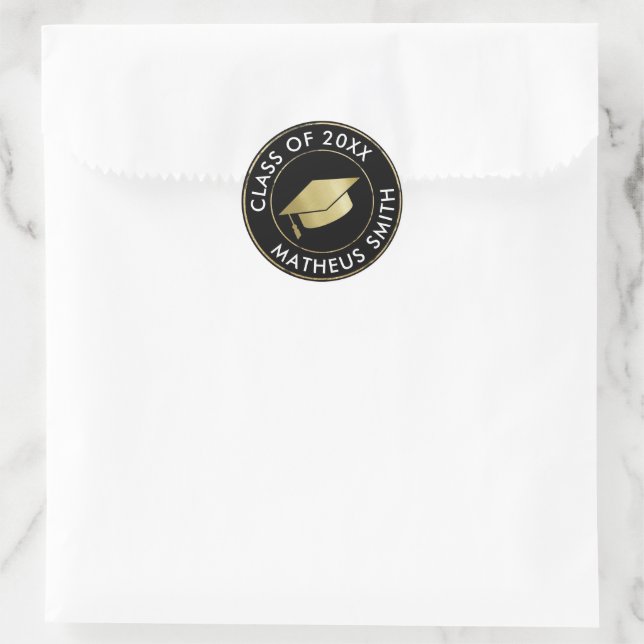Sticker Rond Grad Favor Noir (Sac)