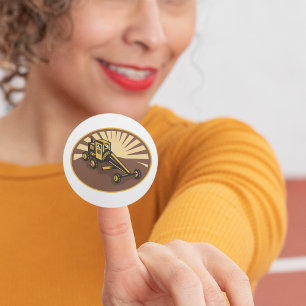 Sticker Rond Grader rétro