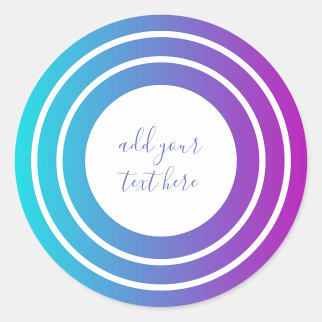 Sticker Rond Gradient coloré moderne géométrique (Devant)