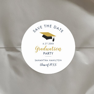 Sticker Rond Graduate 2025 Script Enregistrer la Date Grad Part