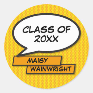 Sticker Rond Graduate Class of 2021 Graduation Fun Moderne
