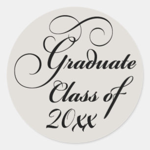 Sticker Rond Graduate Classe Greige Elegant Classy