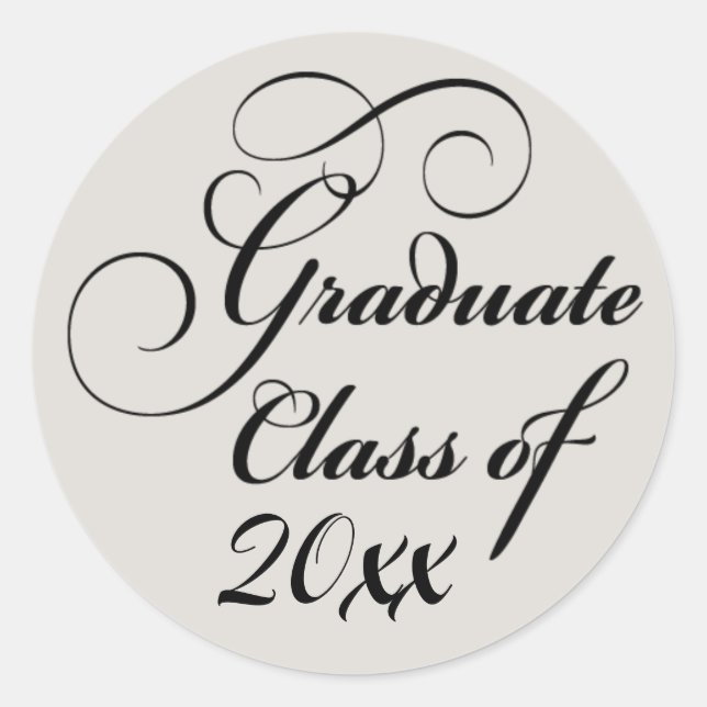 Sticker Rond Graduate Classe Greige Elegant Classy (Devant)
