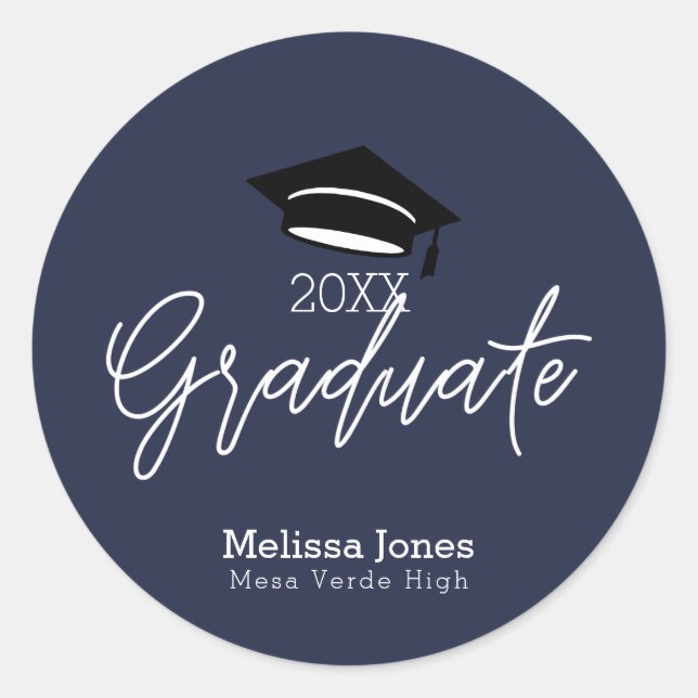 Sticker Rond Graduate Graduate Graduate Graduate Modern Script  (Devant)