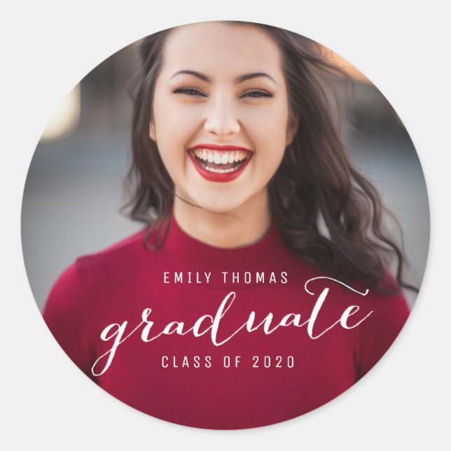 Sticker Rond Graduate Graduate Graduation Photo Class of 2020 (Devant)