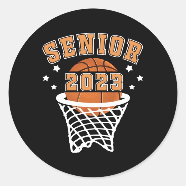 Sticker Rond Graduate Senior Class 2023 Graduation Basketball P (Devant)