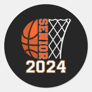 Sticker Rond Graduate Senior Class 2024 Graduation Basketball P