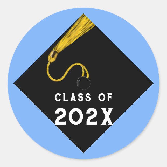 Sticker Rond Graduation 2023 Bleu clair (Devant)