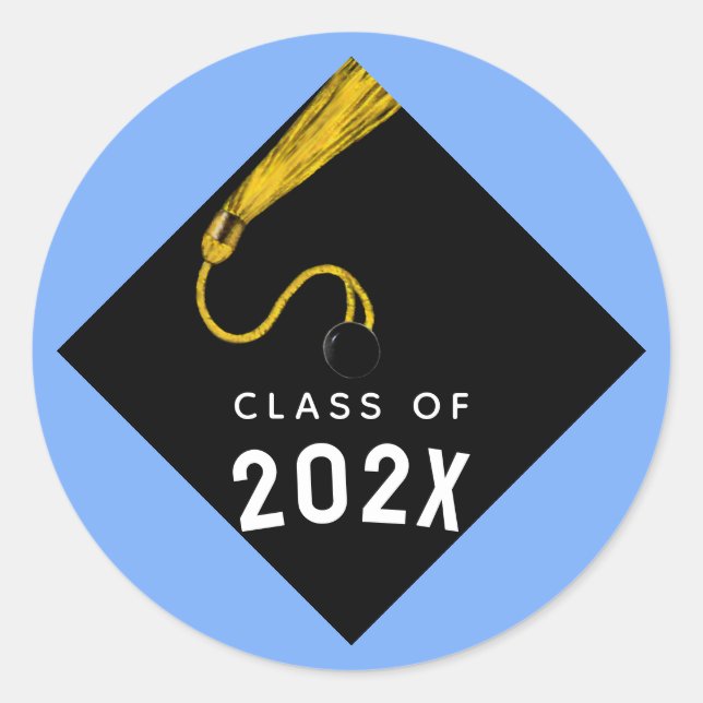 Sticker Rond Graduation 2025 Bleu (Devant)
