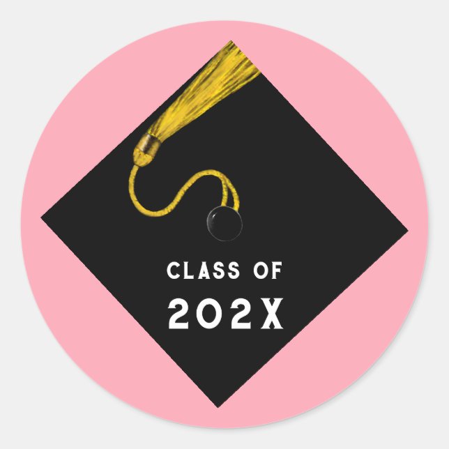 Sticker Rond Graduation 2025 rose (Devant)