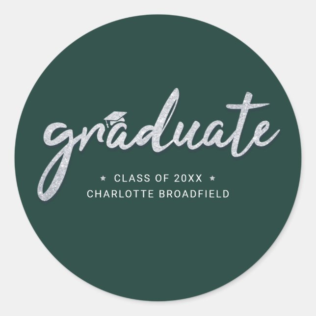 Sticker Rond Graduation 2025 Script Graduate (Devant)