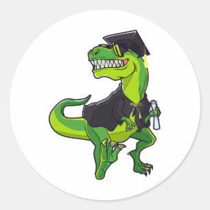 Sticker Rond Graduation Cl De 2025 Dinosaur Dinosaure T-rex Gra