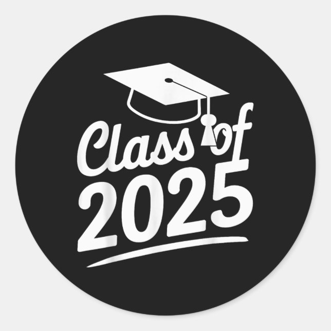 Sticker Rond Graduation Cl Of 2025 - Senior 2025 (Devant)