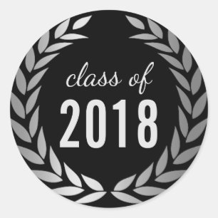 Sticker Rond Graduation Classe d'argent moderne de 2018