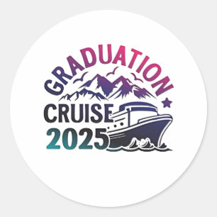 Sticker Rond Graduation Cruise 2025 - Correspondance de voyage