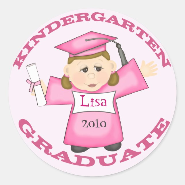 Sticker Rond Graduation de la maternelle (Devant)