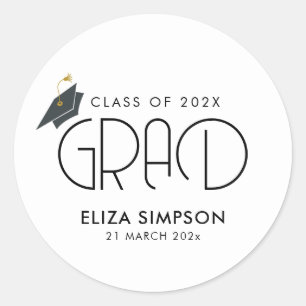 Sticker Rond graduation de texte minimale simple