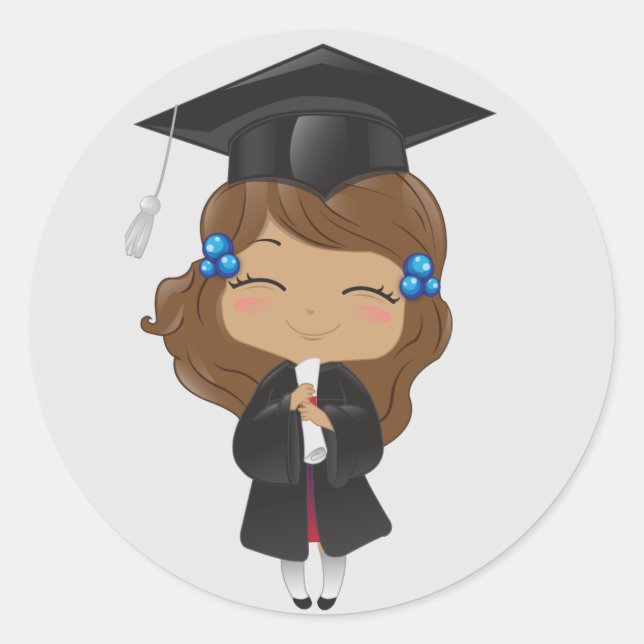 Sticker Rond Graduation en noir (Devant)